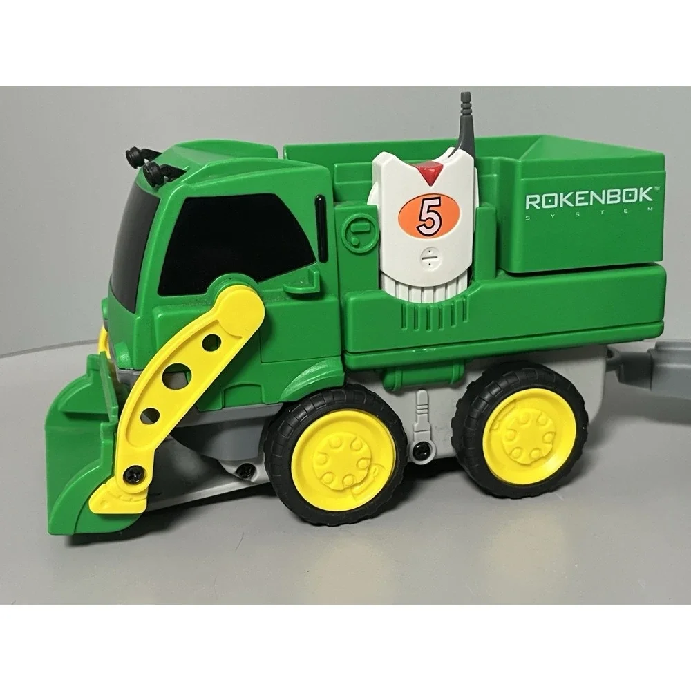 Rokenbok RC Loader Truck W/ Trailer Green Vtg 1997 W/ Cart Tested Works Great!